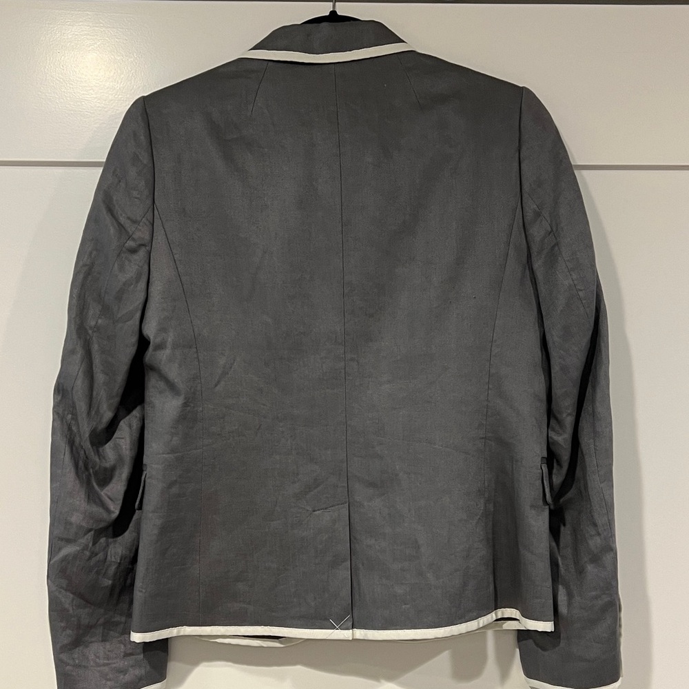 J. Crew Factory Gray Blazer with White Trim - Picture 3 of 5